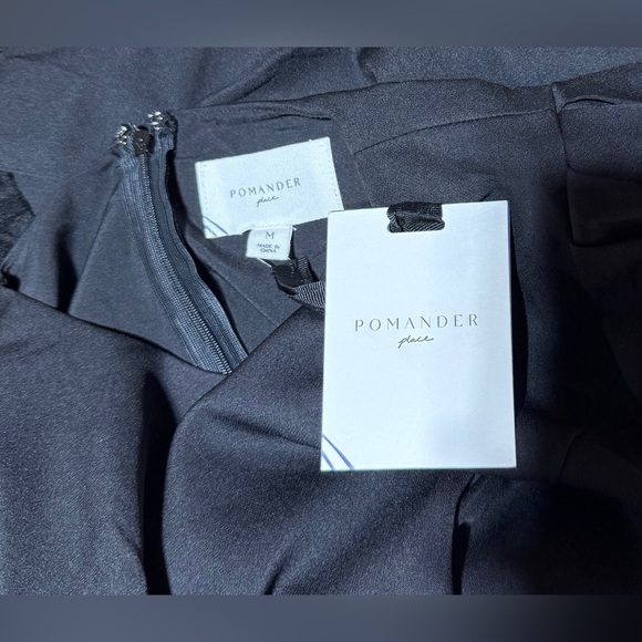 Pomander Place Lillith Black Maxi Dress M NWT Lace Trim Formal Holiday Glam - Picture 7 of 9